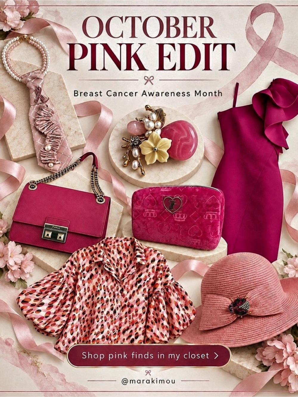 In honor of Breast Cancer Awareness Month, I’m featuring some lovely pink finds